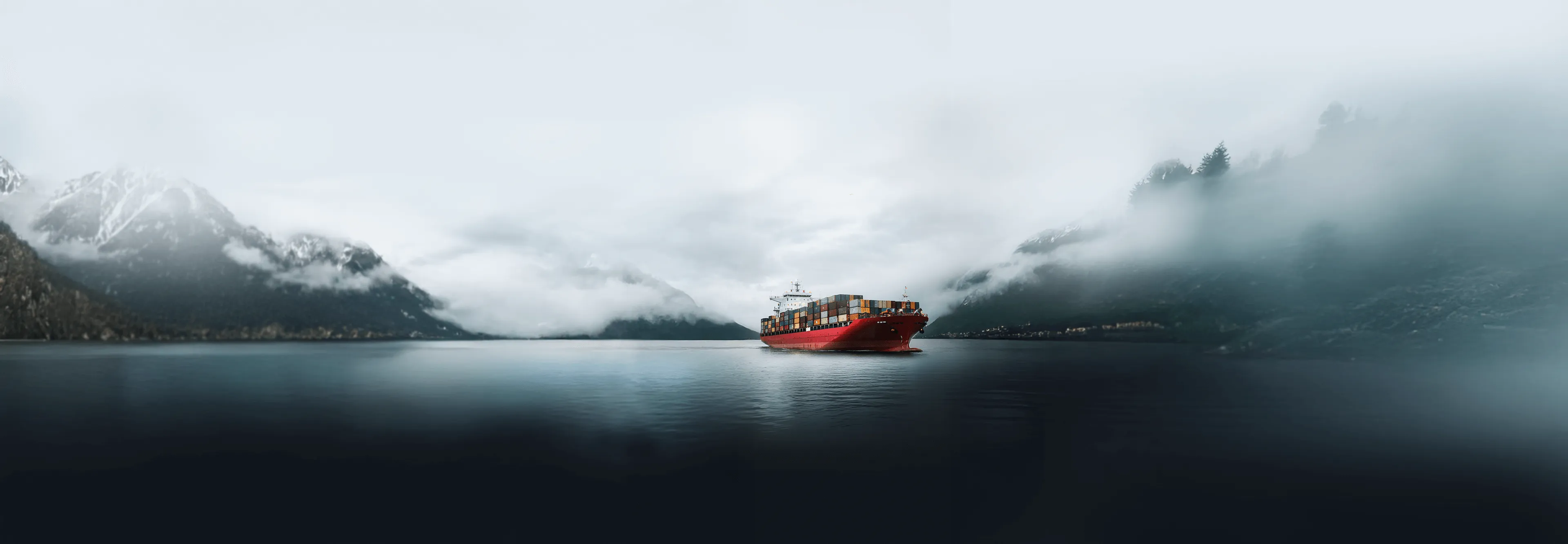 Container ship at sea